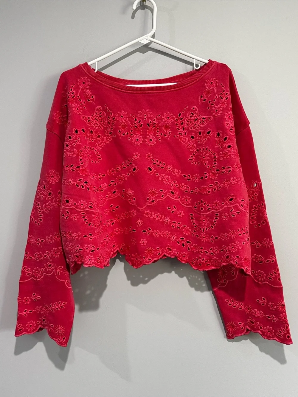 NWT Free People Iris embroidered sweatshirt